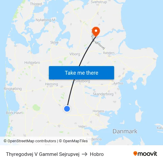 Thyregodvej V Gammel Sejrupvej to Hobro map