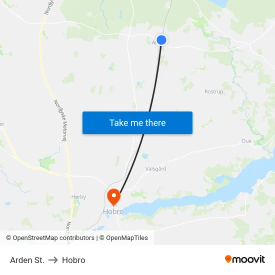Arden St. to Hobro map