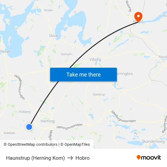 Haunstrup (Herning Kom) to Hobro map