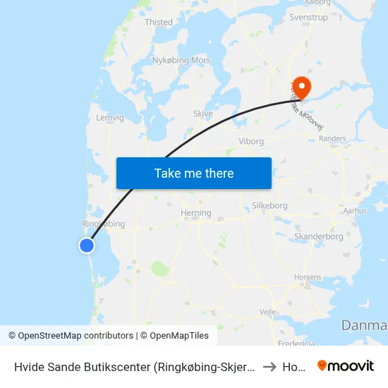 Hvide Sande Butikscenter (Ringkøbing-Skjern Kom) to Hobro map