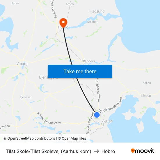 Tilst Skole/Tilst Skolevej (Aarhus Kom) to Hobro map