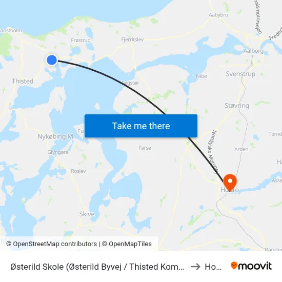 Østerild Skole (Østerild Byvej / Thisted Kommune) to Hobro map