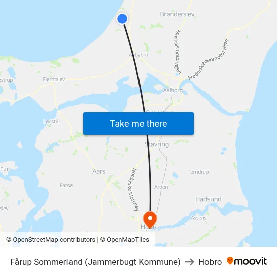 Fårup Sommerland (Jammerbugt Kommune) to Hobro map