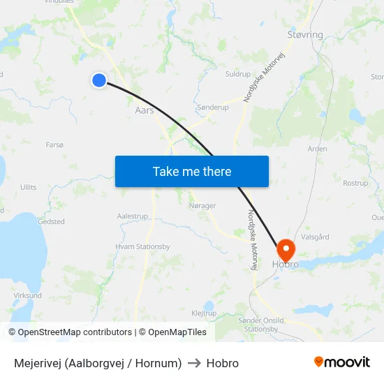 Mejerivej  (Aalborgvej / Hornum) to Hobro map