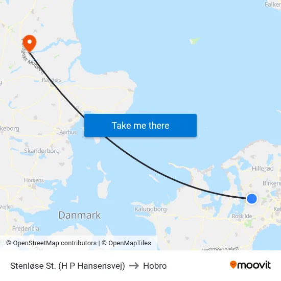 Stenløse St. (H P Hansensvej) to Hobro map