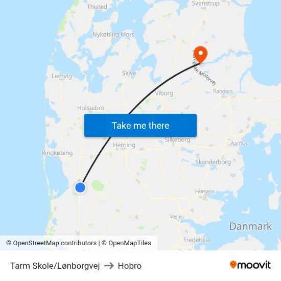 Tarm Skole/Lønborgvej to Hobro map