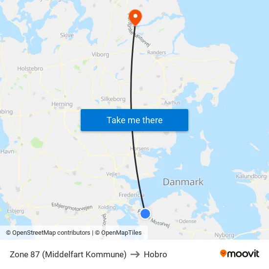 Zone 87 (Middelfart Kommune) to Hobro map