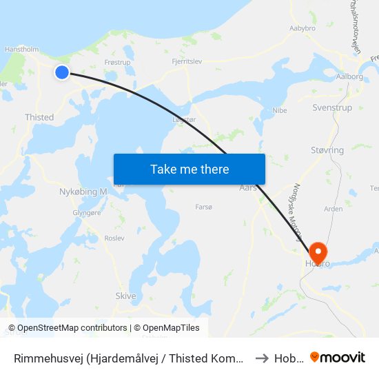 Rimmehusvej (Hjardemålvej / Thisted Kommune) to Hobro map