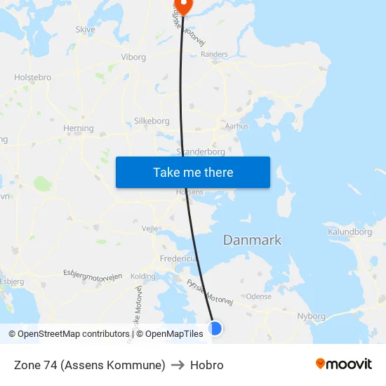 Zone 74 (Assens Kommune) to Hobro map
