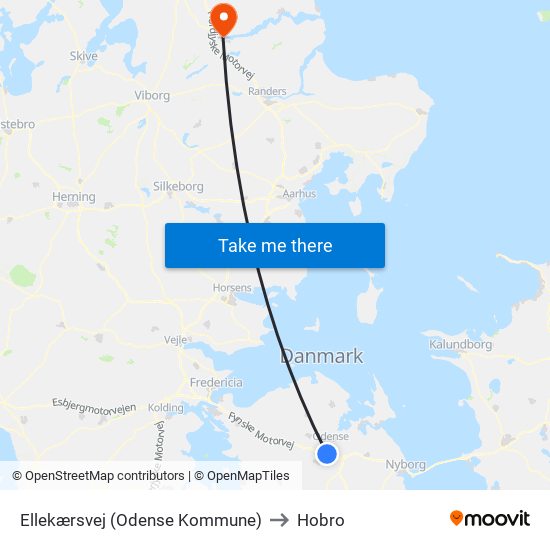 Ellekærsvej (Odense Kommune) to Hobro map
