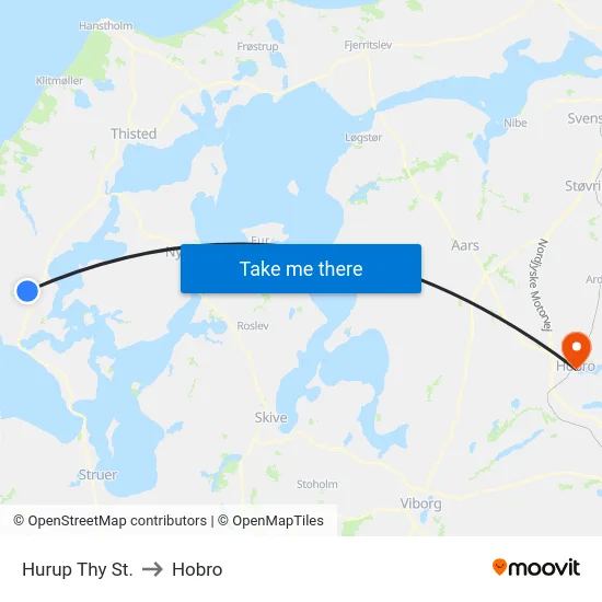 Hurup Thy St. to Hobro map