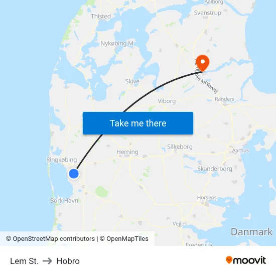 Lem St. to Hobro map