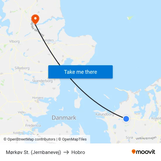 Mørkøv St. (Jernbanevej) to Hobro map
