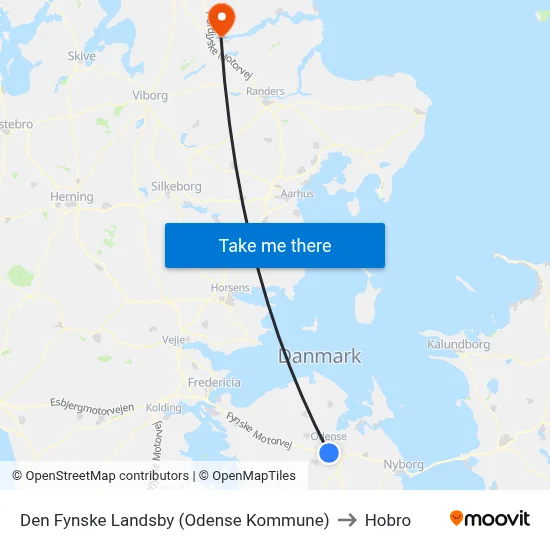 Den Fynske Landsby (Odense Kommune) to Hobro map
