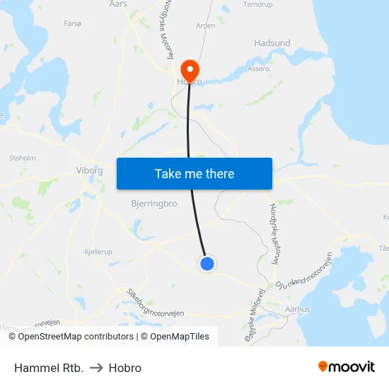 Hammel Rtb. to Hobro map