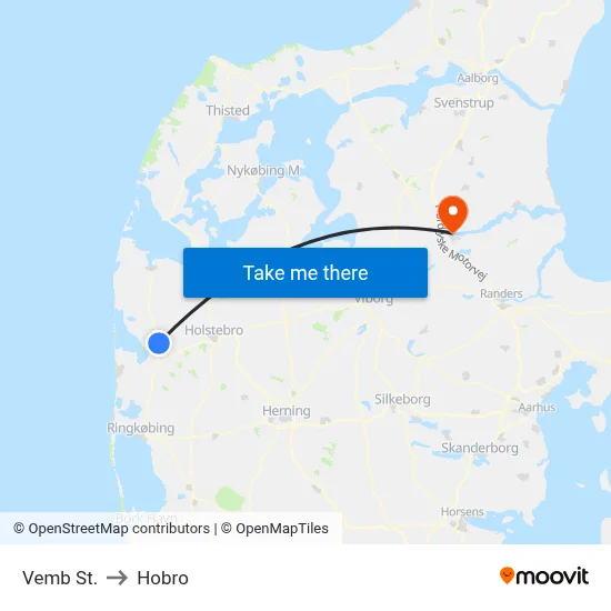 Vemb St. to Hobro map