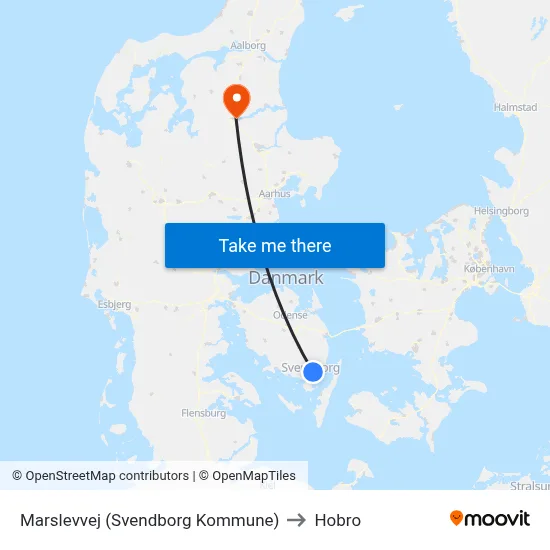 Marslevvej (Svendborg Kommune) to Hobro map