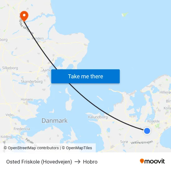 Osted Friskole (Hovedvejen) to Hobro map