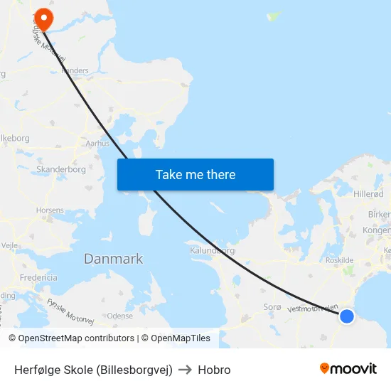 Herfølge Skole (Billesborgvej) to Hobro map