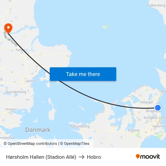 Hørsholm Hallen (Stadion Allé) to Hobro map