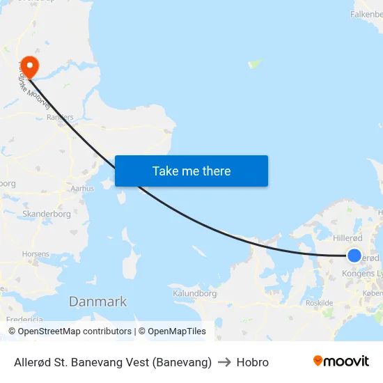 Allerød St. Banevang Vest (Banevang) to Hobro map
