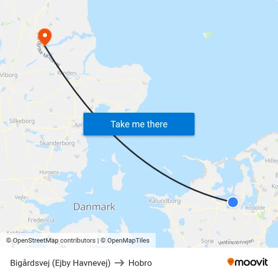Bigårdsvej (Ejby Havnevej) to Hobro map