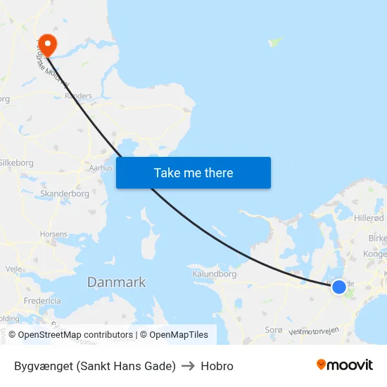 Bygvænget (Sankt Hans Gade) to Hobro map