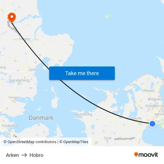 Arken to Hobro map
