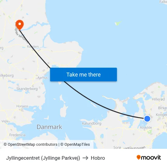 Jyllingecentret (Jyllinge Parkvej) to Hobro map