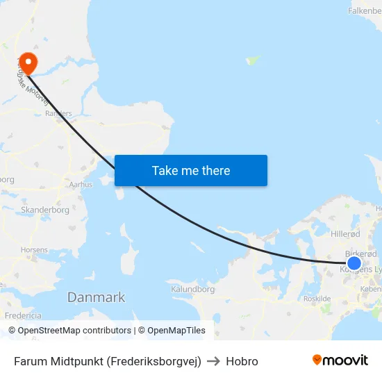Farum Midtpunkt (Frederiksborgvej) to Hobro map