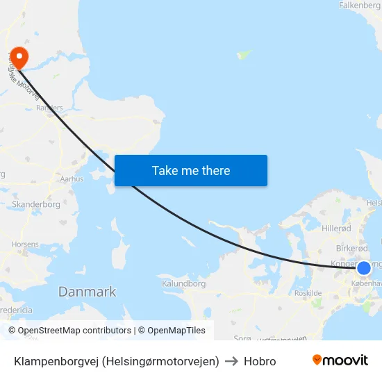 Klampenborgvej (Helsingørmotorvejen) to Hobro map