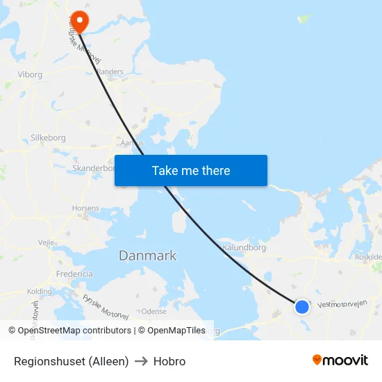 Regionshuset (Alleen) to Hobro map