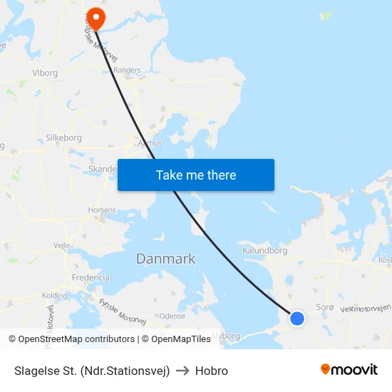 Slagelse St. (Ndr.Stationsvej) to Hobro map