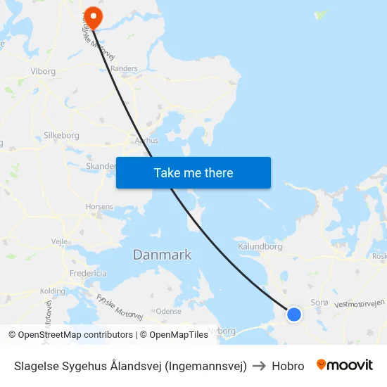 Slagelse Sygehus Ålandsvej (Ingemannsvej) to Hobro map