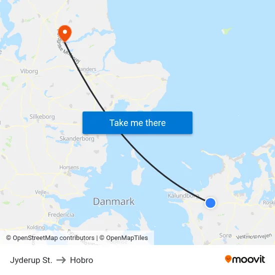 Jyderup St. to Hobro map