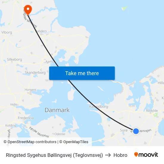 Ringsted Sygehus Bøllingsvej (Teglovnsvej) to Hobro map