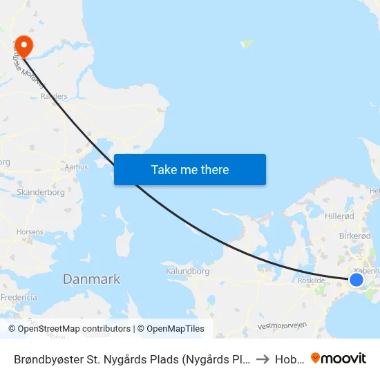 Brøndbyøster St. Nygårds Plads (Nygårds Plads) to Hobro map