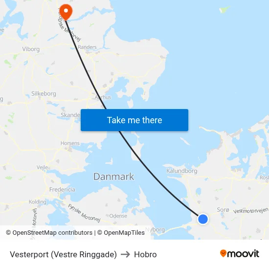Vesterport (Vestre Ringgade) to Hobro map