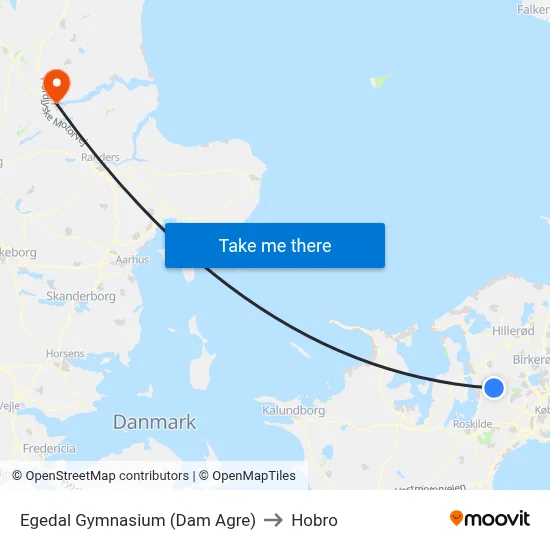 Egedal Gymnasium (Dam Agre) to Hobro map