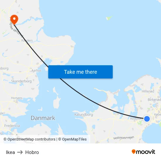 Ikea to Hobro map