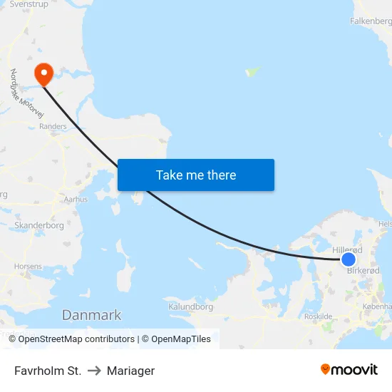 Favrholm St. to Mariager map
