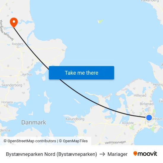 Bystævneparken Nord (Bystævneparken) to Mariager map
