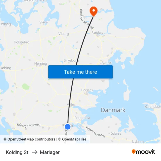 Kolding St. to Mariager map