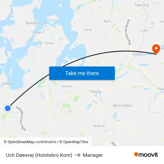 Uch Døesvej (Holstebro Kom) to Mariager map