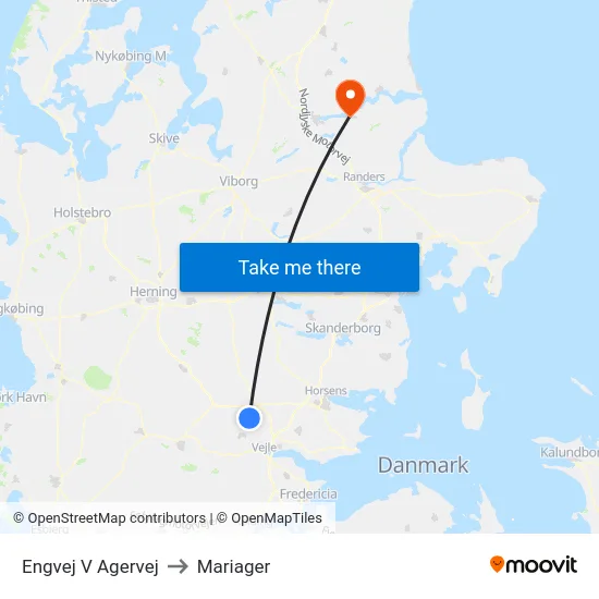 Engvej V Agervej to Mariager map