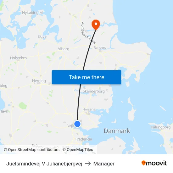 Juelsmindevej V Julianebjergvej to Mariager map