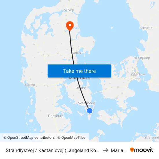 Strandlystvej / Kastanievej (Langeland Kommune) to Mariager map