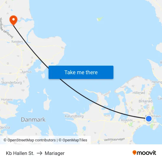 Kb Hallen St. to Mariager map