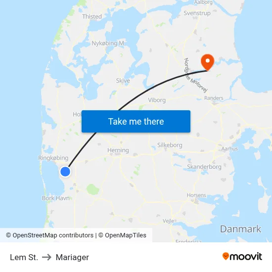 Lem St. to Mariager map