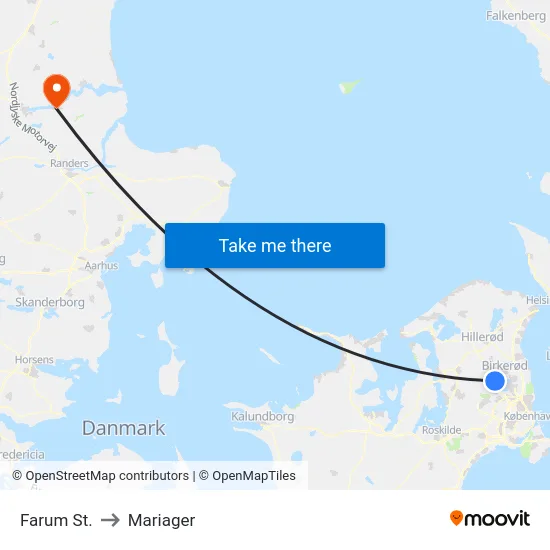 Farum St. to Mariager map
